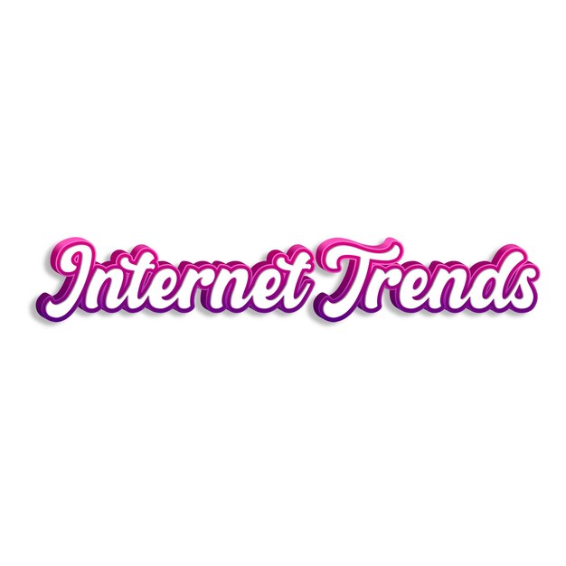 Photo internettrends typography 3d design yellow pink white background photo jpg