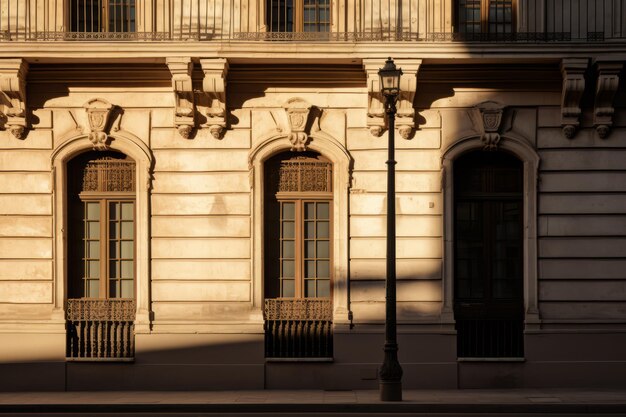 Interplay of light and shadow on a historic building39s facade