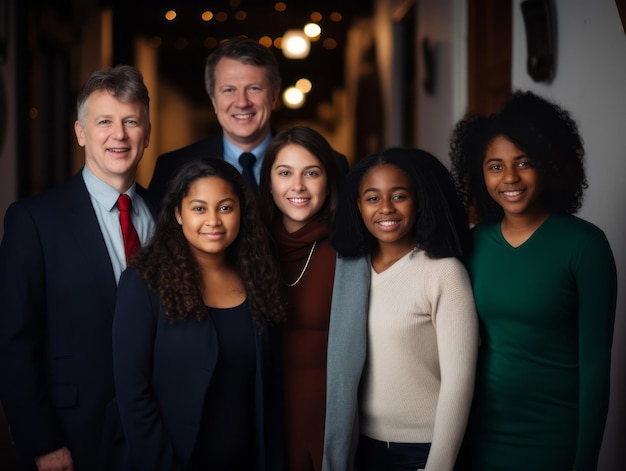 The Interracial family enjoys celebrating Christmas Eve together