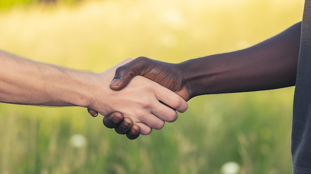 Interracial Handshake between African