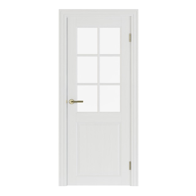 白い背景で隔離の部屋間のドア。 3Dレンダリング。