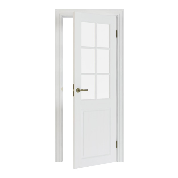 Interroom door isolated on white background. 3D rendering.