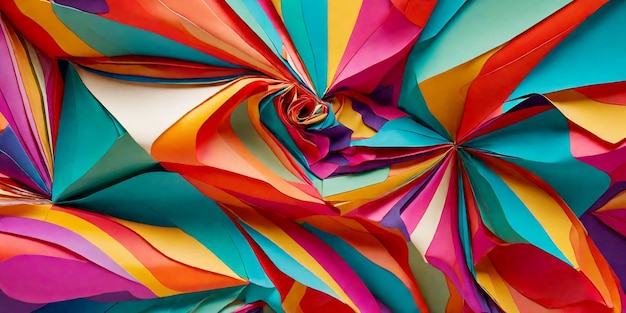 Intersecting folds of colorful patterns