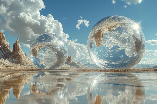 Foto intersecting spheres