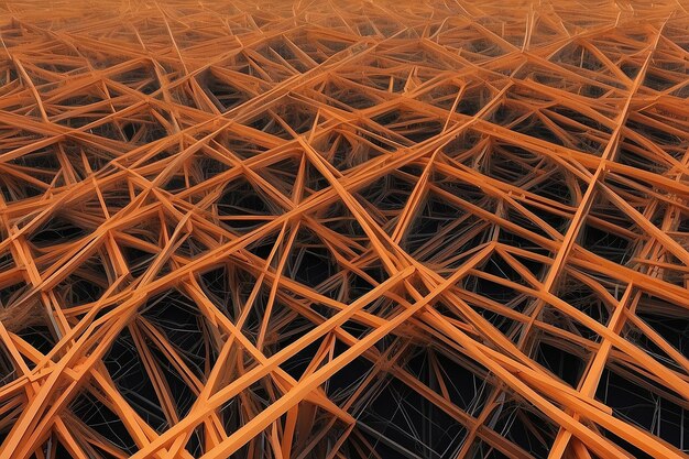Intersecting threedimensional lines in orange stock illustration