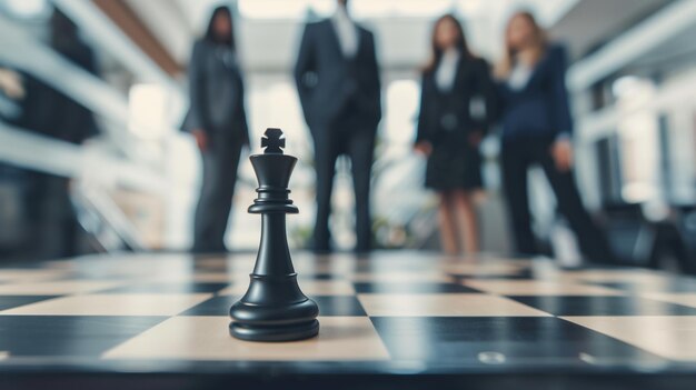 Photo the intersection of strategy and business on a chessboard landscape