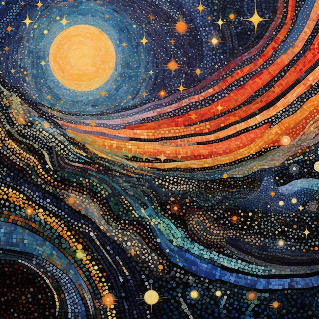 Фото Межзвездный гобелен из нитей звездной пыли, сплетающих небесную картину абстрактной красоты