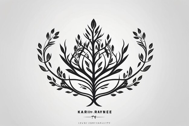 Photo intertwined branches crown logo template unity and growth