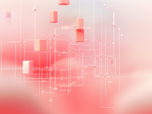 Intertwining cybersecurity art in pink digital background