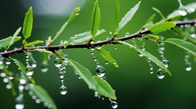 Intertwining Materials Water Drops On Tree Branches Wallpaper