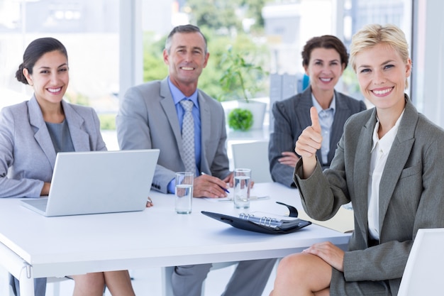 Interview panel listening to applicant