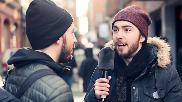 Interviewing citizens tv reporters assessing election sentiments