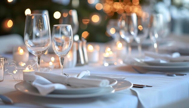 Photo an intimate dinner setting prepared for a white day celebration