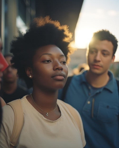 Intimate photo of a group of people lost in the crowds of the city