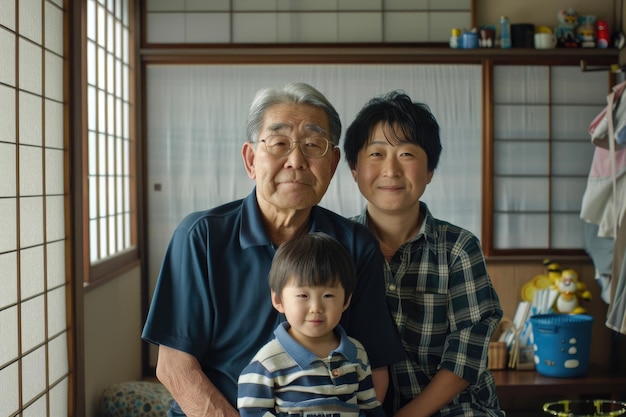 写真 日本 の 家族 の メンバー を 撮影 し た 親密 な 写真