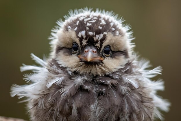 Photo intimate portrait of a young birds feathers