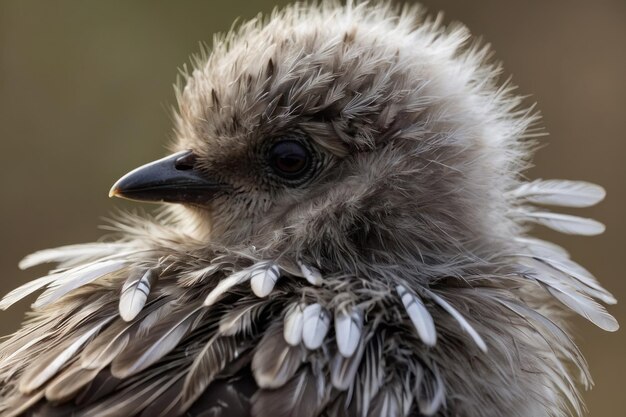 Photo intimate portrait of a young birds feathers