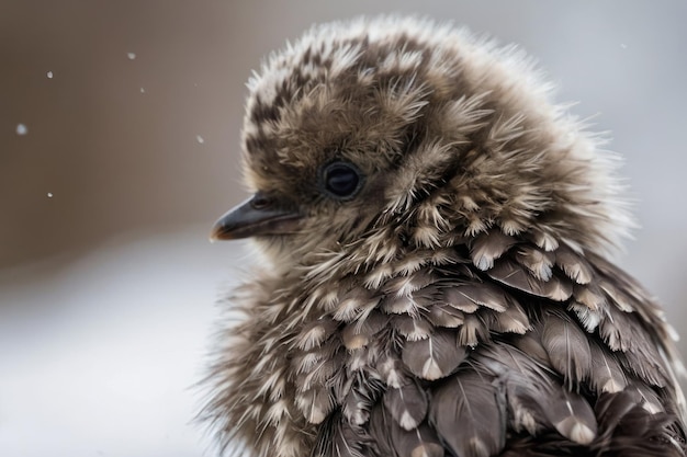 Photo intimate portrait of a young birds feathers