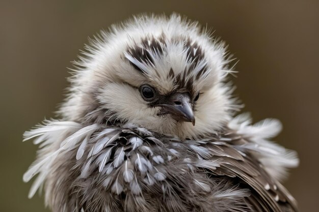 Photo intimate portrait of a young birds feathers