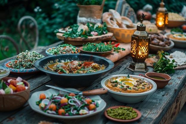 친밀한 라마단 축제 세트 농촌