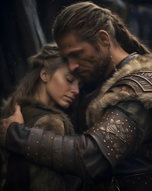 Intimate viking couple