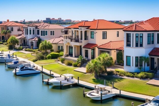 intracoastal neighborhood with single family homes at navarre