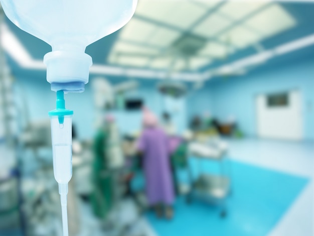 Intravenous infusion tube equipment in hospital