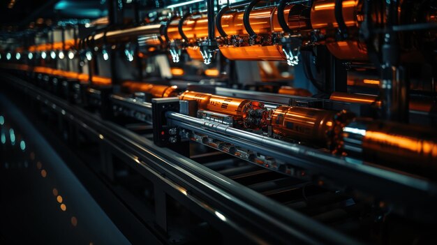 Photo intricate array of hydraulic pipes in a modern industrial setting