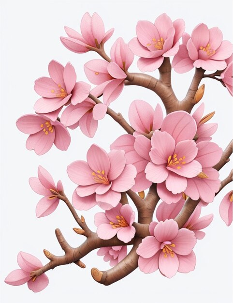 intricate baroque sakura blossom watercolor