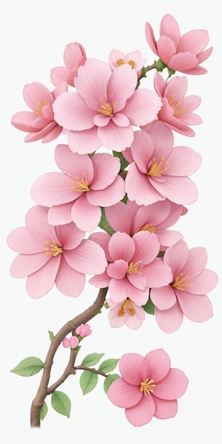intricate baroque sakura blossom watercolor
