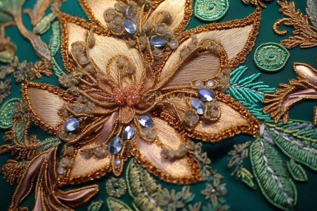 Photo intricate beading and embroidery for added texture