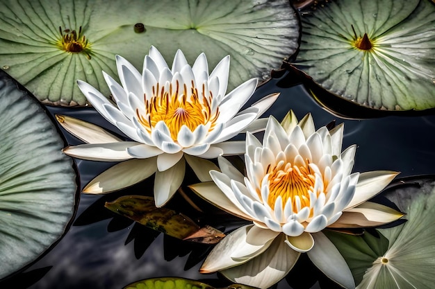 The intricate beauty of a lovely white water lily