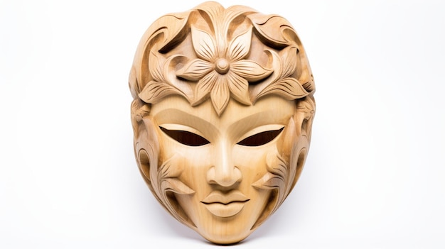 Intricate Carvings on Wooden Mask