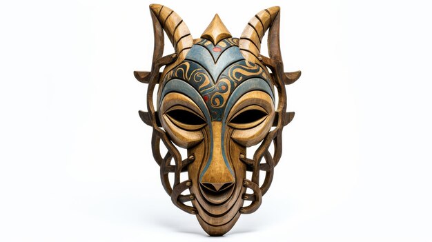 Intricate Carvings on Wooden Mask