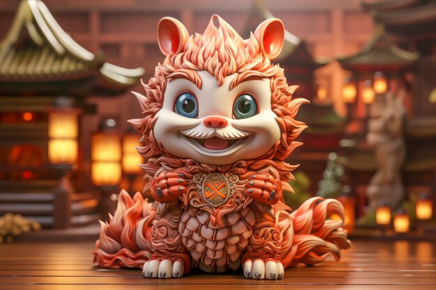 Photo intricate chinese dragon figurine celebrating new year