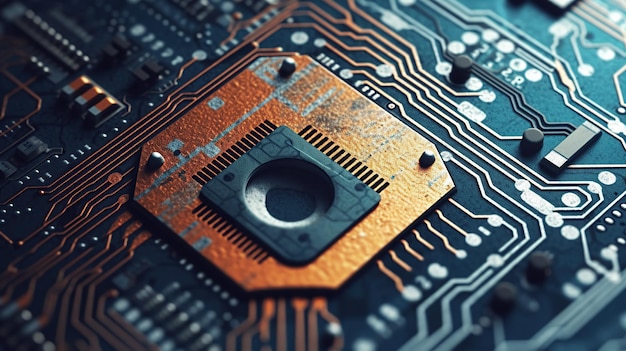 Intricate Circuit Board CloseUp