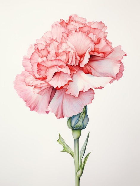 Intricate and Colorful Watercolor Carnation Petals AI Generated