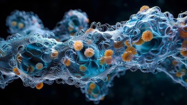 Photo the intricate dance of mitosis rendered in stunning 3d detail
