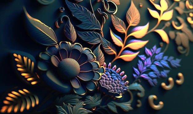 Intricate decorative floral patterns