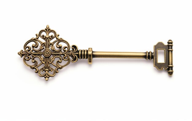 Photo intricate design on a golden key