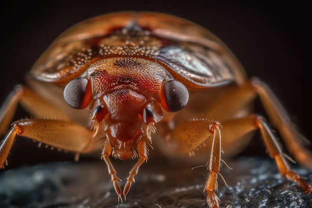 Cimex Hemipterus 곤충의 복잡한 디테일 클로즈업 샷