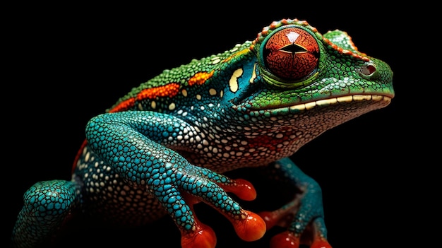 The intricate details of a Redeyed Tree Frog's webbed feet showcased in this captivating image Generative AI