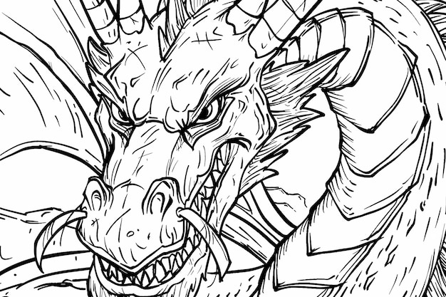 intricate dragonthemed adult coloring book page with detailed patterns