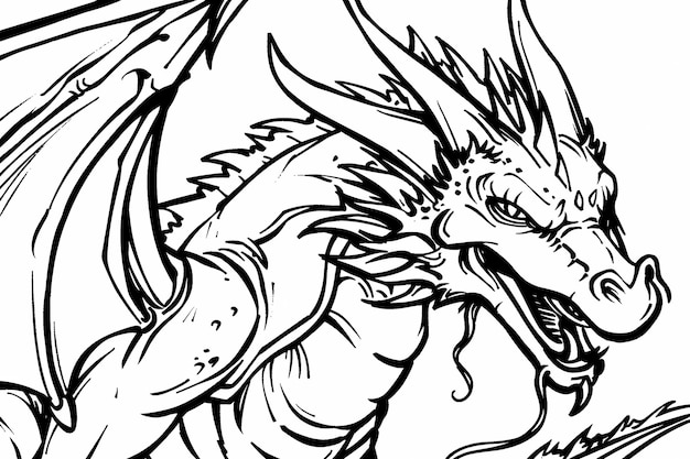 intricate dragonthemed adult coloring book page with detailed patterns