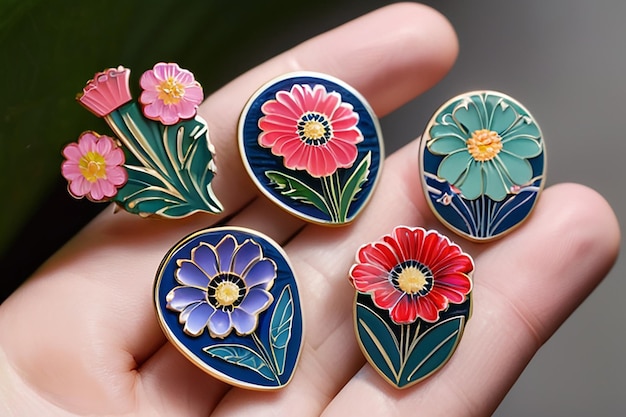 Intricate Enamel Pins Cockscomb FlowerInspired Designs