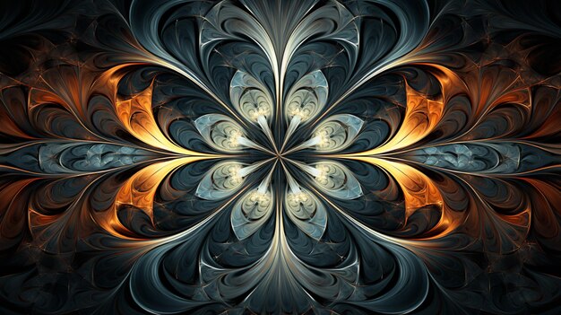 Photo intricate fractal patterns digital art