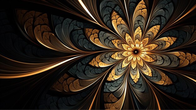 Photo intricate fractal patterns digital art