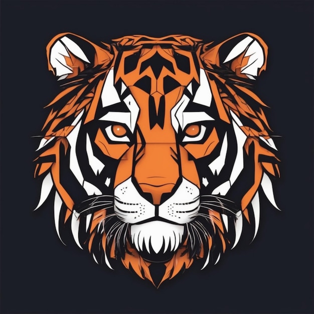 Intricate Fractal Tiger Logo Unique Blend of Art and Branding