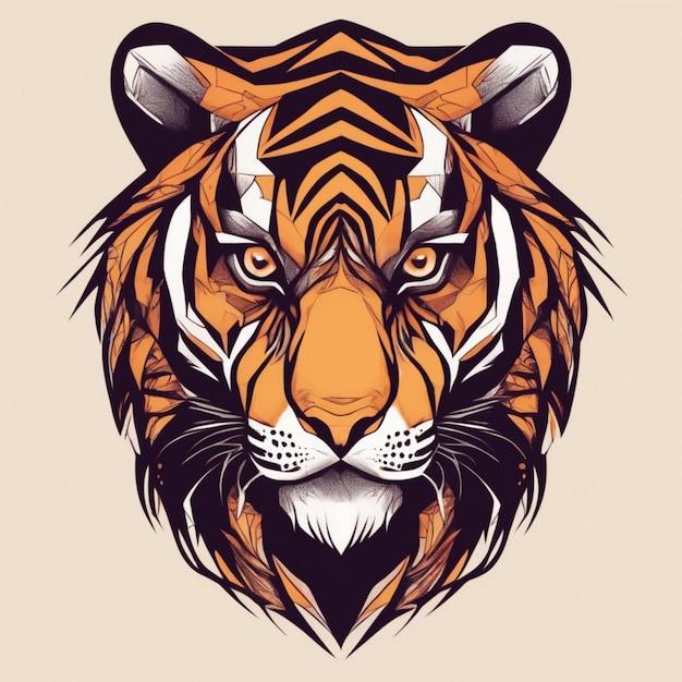 Intricate fractal tiger logo unique blend of art and branding