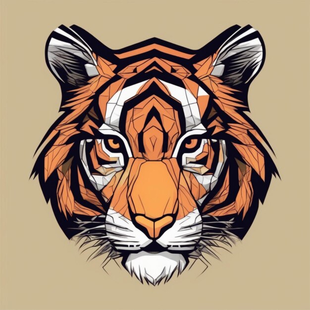 Intricate Fractal Tiger Logo Unique Blend of Art and Branding